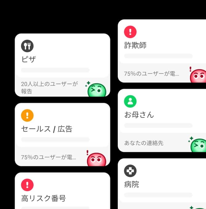 Whoscallアプリの発信者番号表示機能