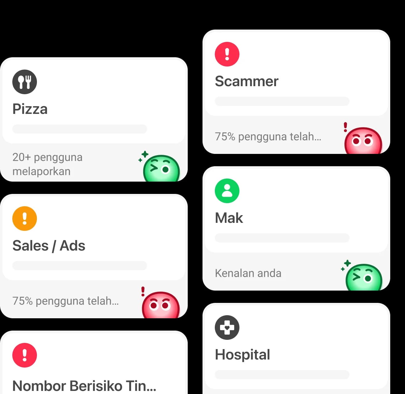 Ciri ID Pemanggil dalam aplikasi Whoscall