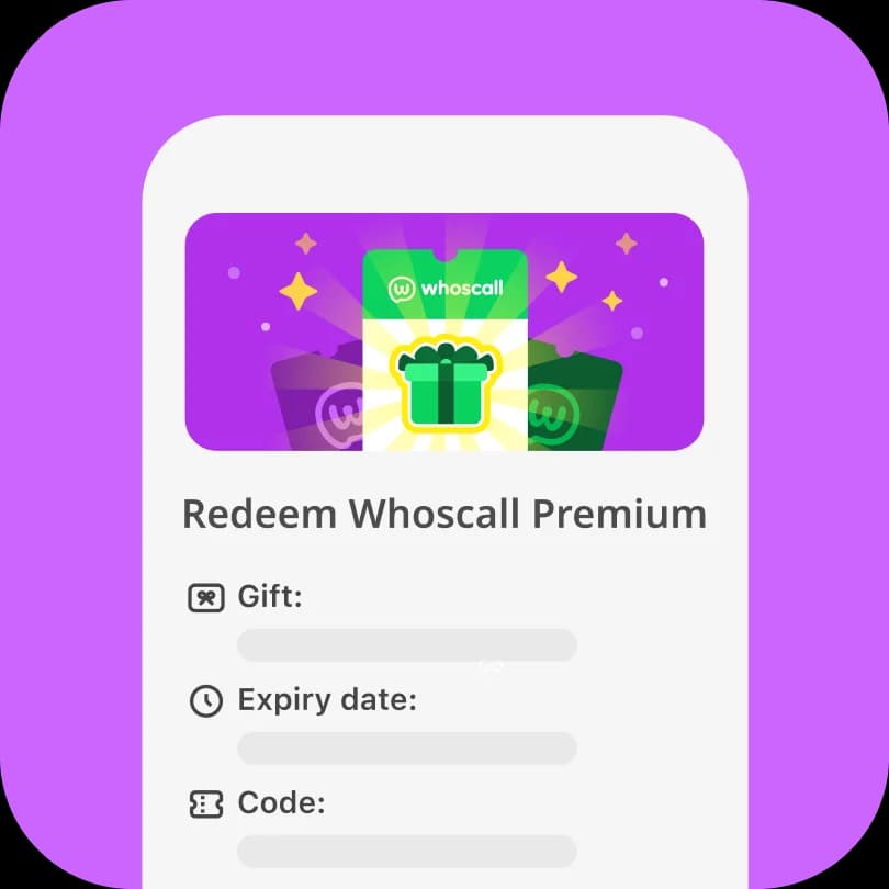 Step 2: Redeem Whoscall Premium gift