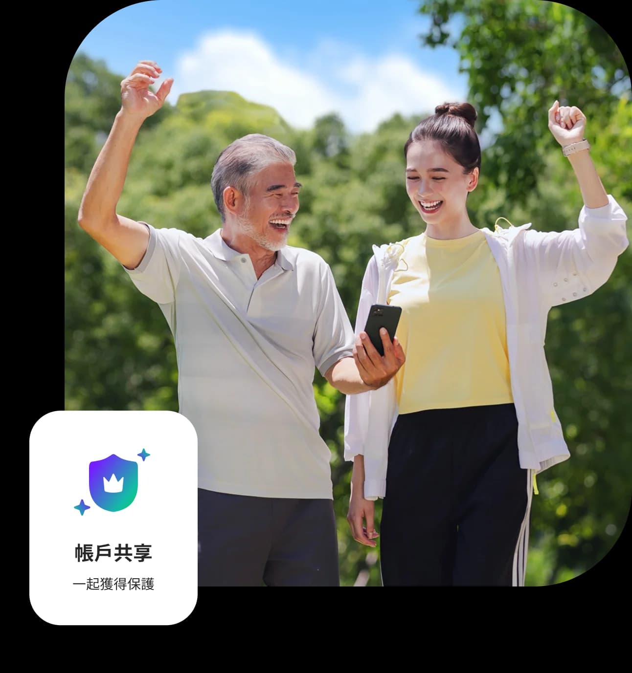 兩個人一起慶祝