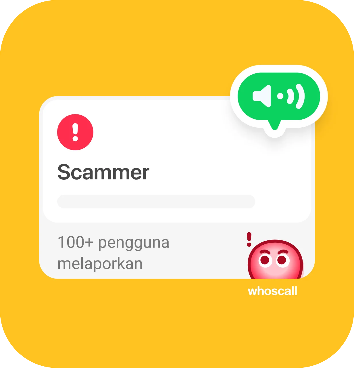 Ciri amaran suara dalam aplikasi Whoscall