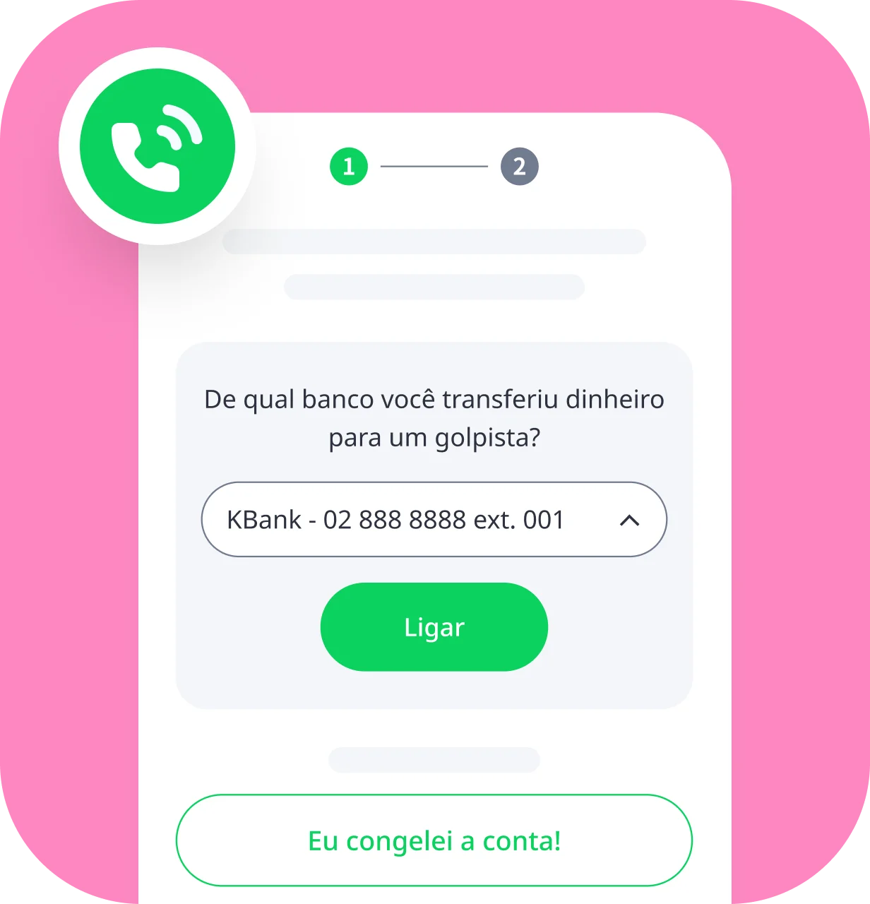 Recurso de detecção de golpes com um toque no aplicativo Whoscall