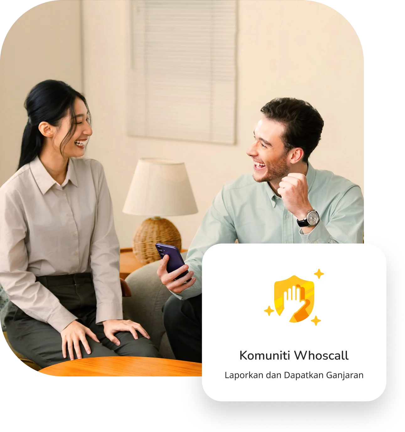 Laporan penipuan komuniti dan ganjaran dalam Whoscall