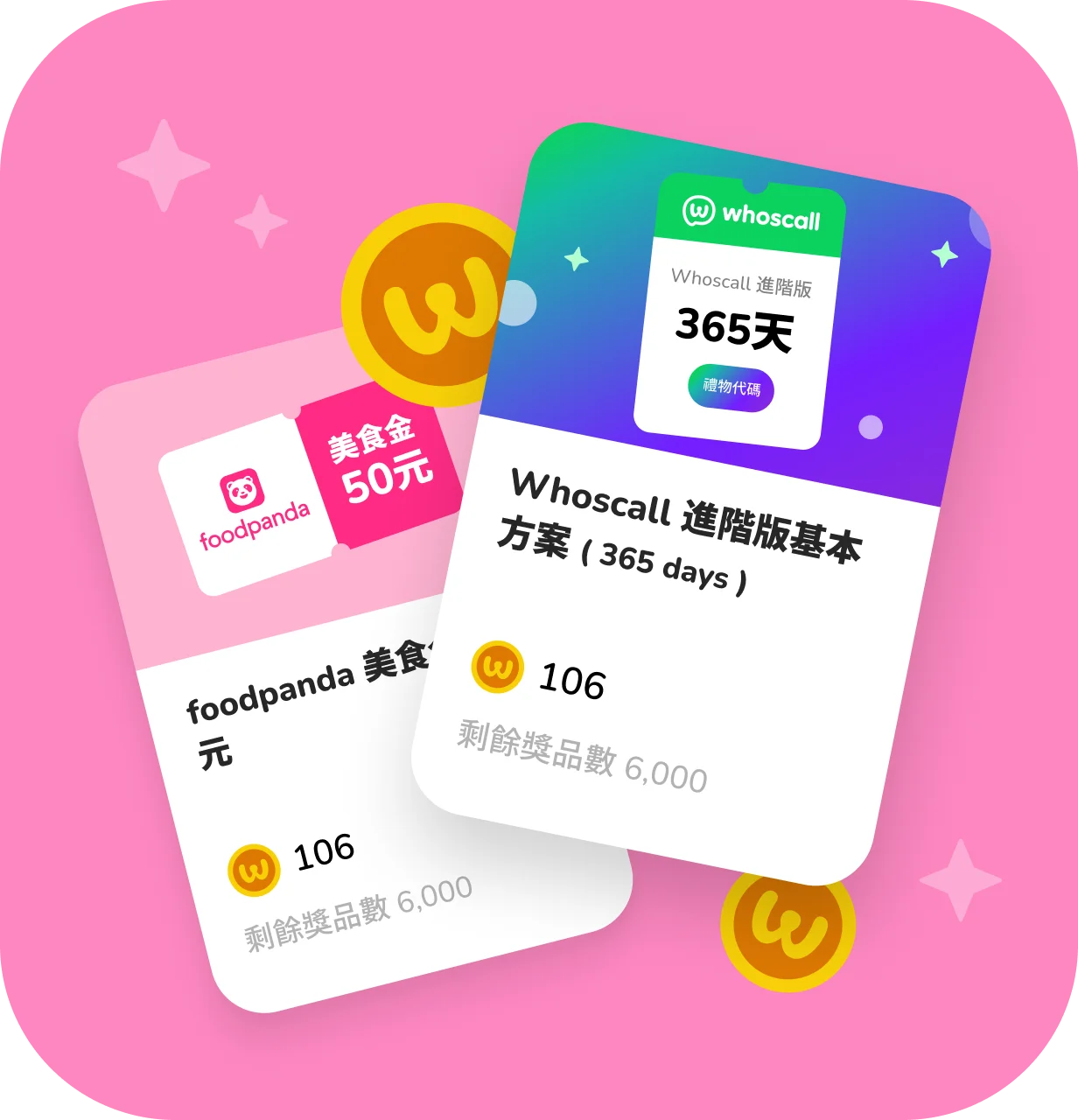 Foodpanda 和 Whoscall 獎勵卡合作示意圖